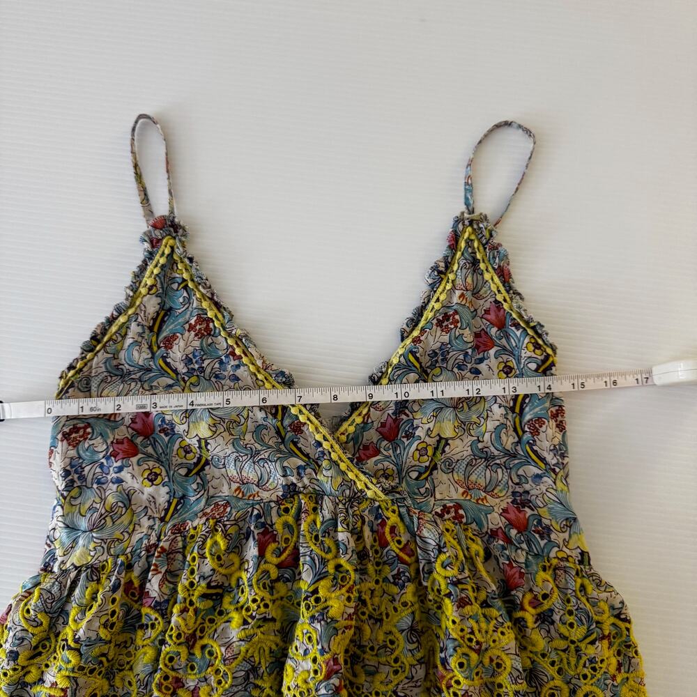 Anthropologie Barok Embroidered Floral Mini Dress Euro Summer Resort M Babydoll - Picture 10 of 16